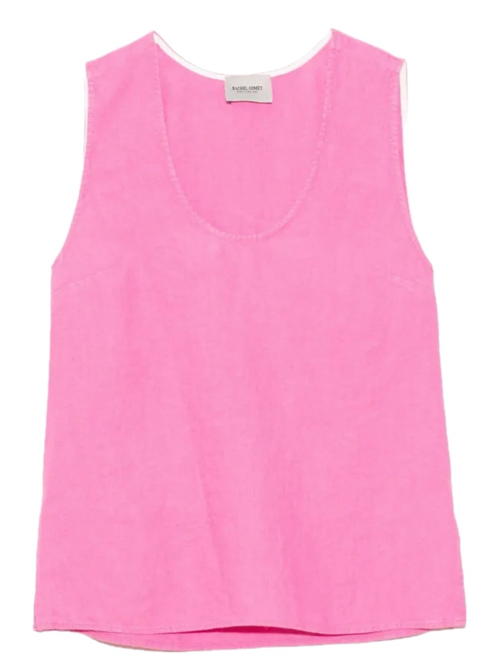 Rachel Comey Hot Pink Linen Scoop-Neck Tank